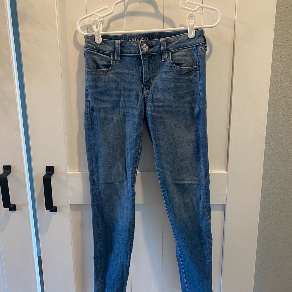 American Eagle Outfitters Women's Light Blue Skinny Jeans
